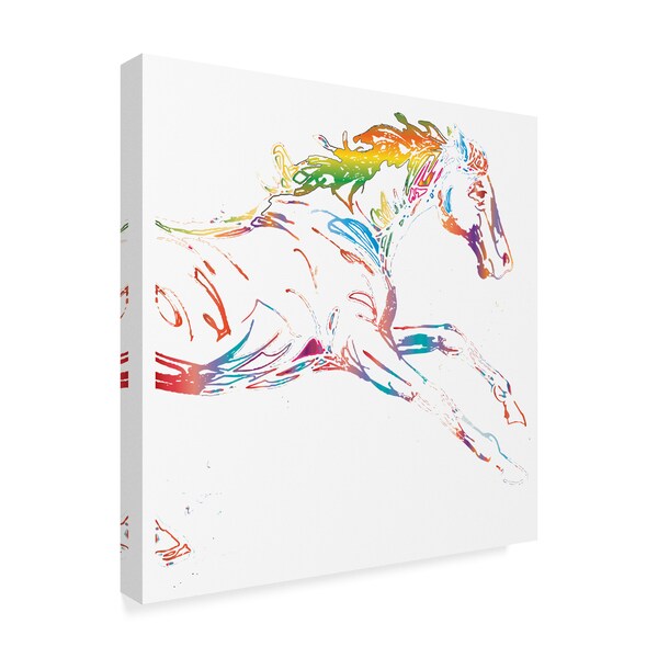 Sher Sester 'Scribble Horse On White' Canvas Art,14x14